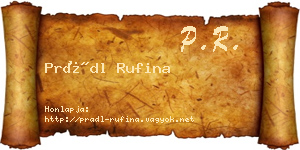 Prádl Rufina névjegykártya